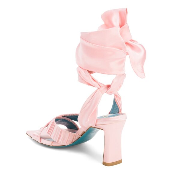 VALENTINA RANGONI Pink Made In Italy Leather Leonessa Ankle Wrap Heels - Picture 2 of 2